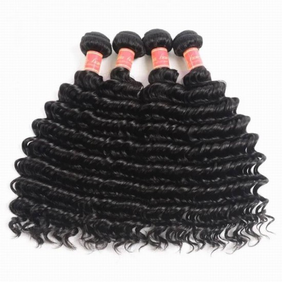【12A 2PCS】Hot selling Merula Virgin Peruvian deep wave Human Hair Gorgeous Weave Hair 2 Bundles lot