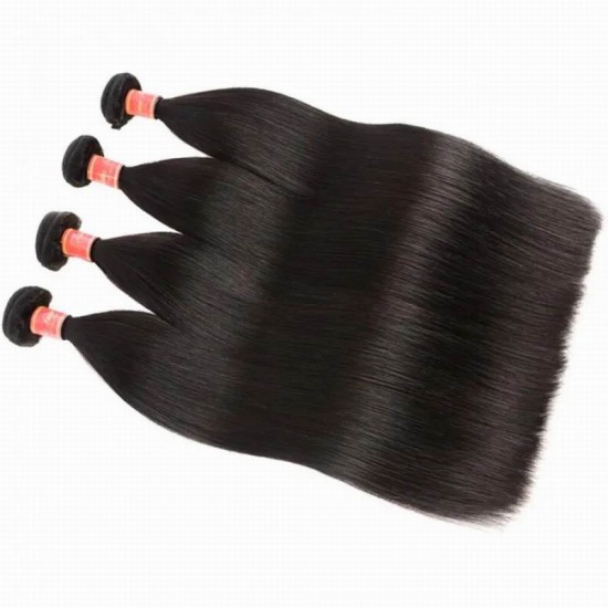 【12A 4PCS】Weekly Promotion Merula Virgin Malaysian Straight  machine wefts tangle free 4 Bundles deal