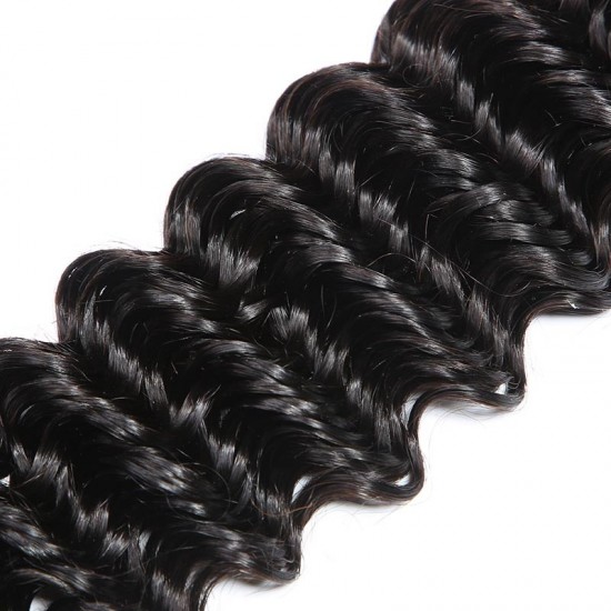 【12A 4PCS】 Merula Virgin Brazilian deep Wave Silky Human Hair Beautiful Weave Hair 4 Bundles pack