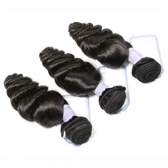 【12A 3PCS】Merula Virgin Brazilian loose wave spiral curls Human Hair Beautiful Weave Hair 3 Bundles deal