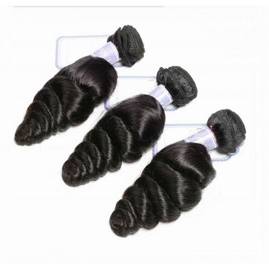 【12A 4PCS】Hot selling Merula Virgin Brazilian loose Wave Silky Human Hair hold curls well 4 Bundles pack