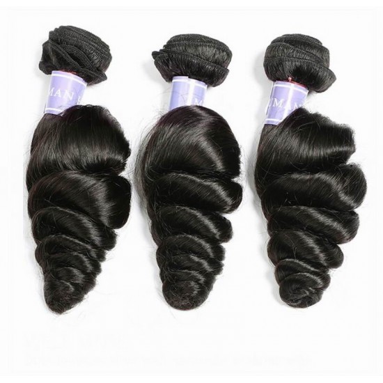 【12A 4PCS】Hot selling Merula Virgin Brazilian loose Wave Silky Human Hair hold curls well 4 Bundles pack