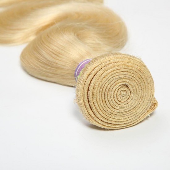 3pcs Virgin blonde 613 body wave hair weft thick bouncy extensions good quality human hair weaving Merula company