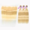 3 bundles with frontal Blonde 613 straight Virgin human hair HD transparent lace Hot selling Saving more 