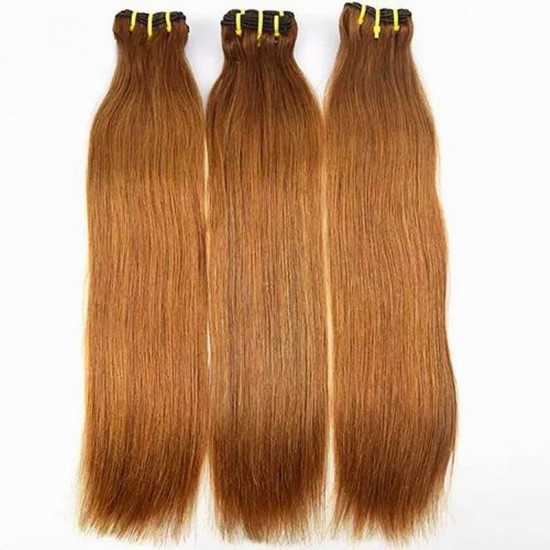 400g MEDIUM AUBURN DARK brown color 1b#30 Super double drawn Virgin Indian human hair thickest hair ever