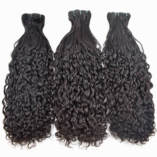 300g Funmi water loose curly Super double drawn Mink Virgin Indian hair closure frontal optional Natural black