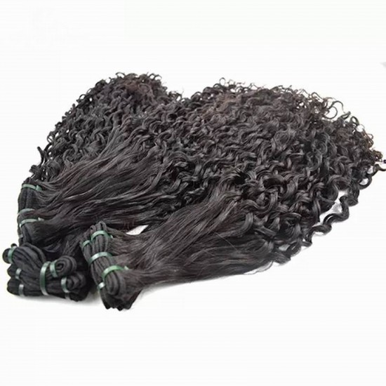 300g Funmi water loose curly Super double drawn Mink Virgin Indian hair closure frontal optional Natural black