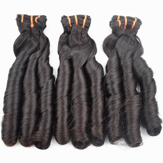 300g Loose bouncy curl Super double drawn Mink Virgin Indian temple human hair loose wave 