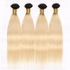 1B/613 blonde straight human hair with dark roots 4 bundles deal closure optional Merula Virgin Hair