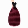 1B/99j Burgunday wine red Straight human hair with dark roots 4 bundles deal closure optional Merula Virgin Hair