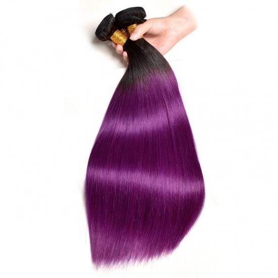1B/Purple Pretty color Silky Straight 4bundles human hair weft Merula Virgin hair Ship in 4 days
