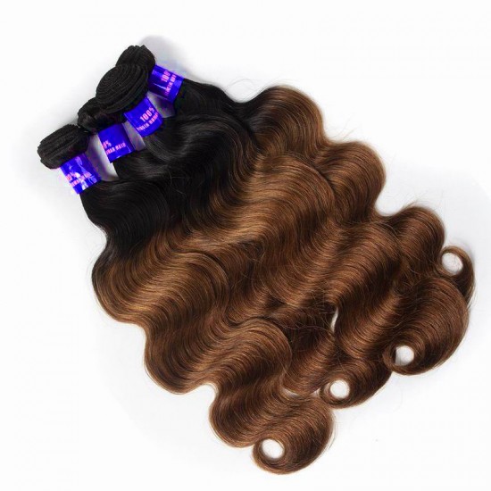 1B/30 dark brown ombre Elegant star body wave 4 bundles human hair thick wefts Newest product by Merula