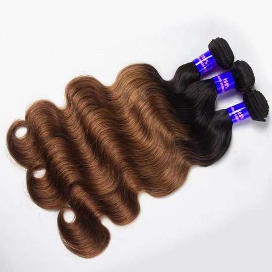 1B/30 medium auburn two tone body wave 3 bundles human hair wefts Merula virgin hair