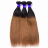 1B/30 medium auburn dark brown straight 3 bundles human hair weaves Exotic lush ombre hairs 