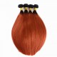 1B/350 copper red beautiful shiny straight 4 bundles dark orange color human hair weave closure frontal optional 