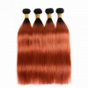 1B/350 copper red beautiful shiny straight 4 bundles dark orange color human hair weave closure frontal optional 