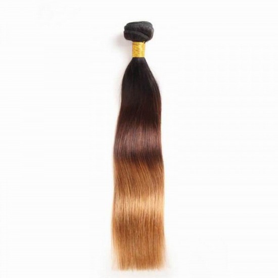 1B/4/27 three tone brown blonde straight 3 bundles human hair double machine weft Outlet dropped deals