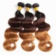 1B/4/30 three tone dark brown body wave 3 bundles human hair weave closure frontal available Forever love