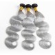 1B/Gray Queen's Crown lady Bouncy body wave 3 bundles human hairs Closure frontal optional