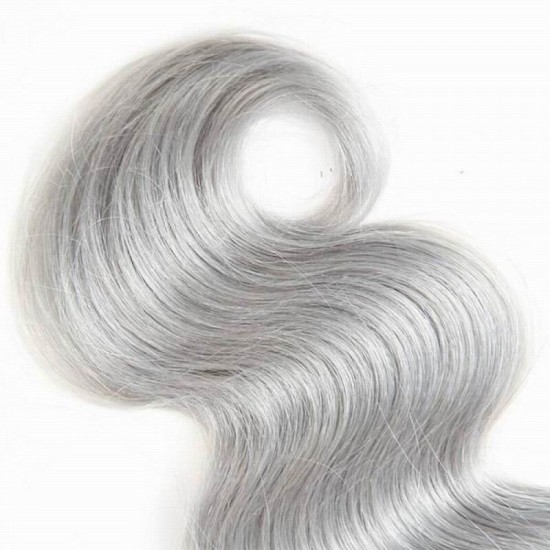 1B/Gray Queen's Crown lady Bouncy body wave 3 bundles human hairs Closure frontal optional