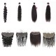 【3/4 bundles with 13x4 frontal】Merula Virgin hair straight wavy curly wefts with 13x4 frontal HD transparent lace different textures package kits