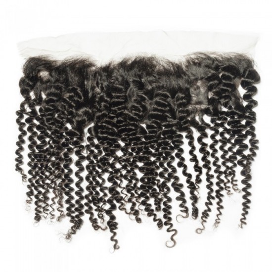 Kinky Curly Virgin hair Lace frontals 13x4 13x6 Transprent undetectable HD lace preplucked single knotted 1 pack