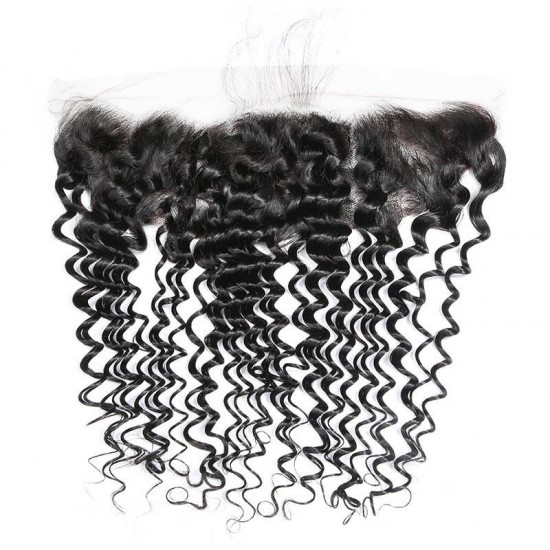 Deep Wave Virgin hair Lace frontals 13x4 13x6 Transprent undetectable HD lace preplucked single knotted 1 pack