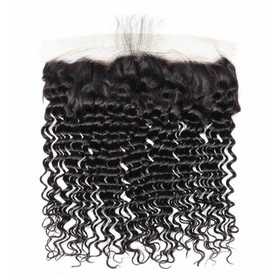 Deep Wave Virgin hair Lace frontals 13x4 13x6 Transprent undetectable HD lace preplucked single knotted 1 pack