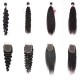 【3/4 bundles with 4x4 closure】Merula Virgin hair straight wavy curly wefts with 4x4 closure HD transparent lace different textures package deal