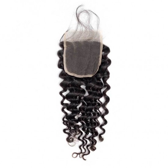 Italian curly Romance curl Closure 4x4 5x5 6x6 7x7 Transparent HD lace preplucked small knots Virgin human hair 1 pack