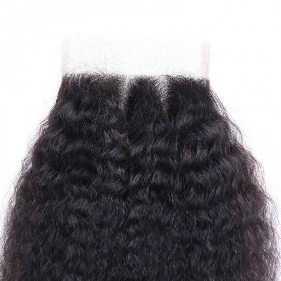 Lovely Kinky Straight Closure 4x4 5x5 6x6 7x7 Transparent HD lace preplucked small knots natural hairline Virgin human hair 1 pack