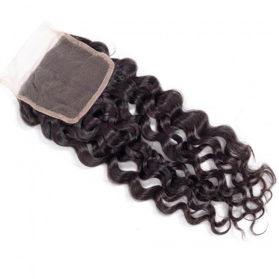 Top lace closures Water wave 4x4 5x5 6x6 7x7 Transparent HD lace preplucked small knots natural hairline Virgin human hair 1 pack