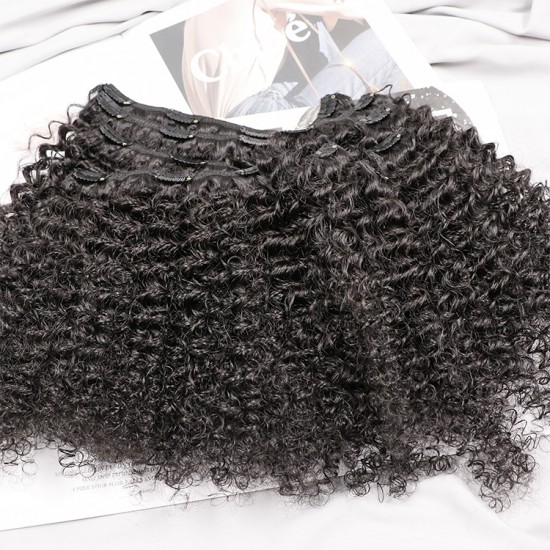 100g/set clip ins straight virgin human hair extensions single drawn different textures available 7pcs/set by Merula