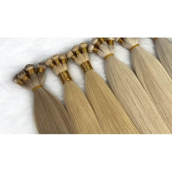 Handtied wefts 100g/lot Virgin human hair extensions no shedding thick bundle Merula New Product