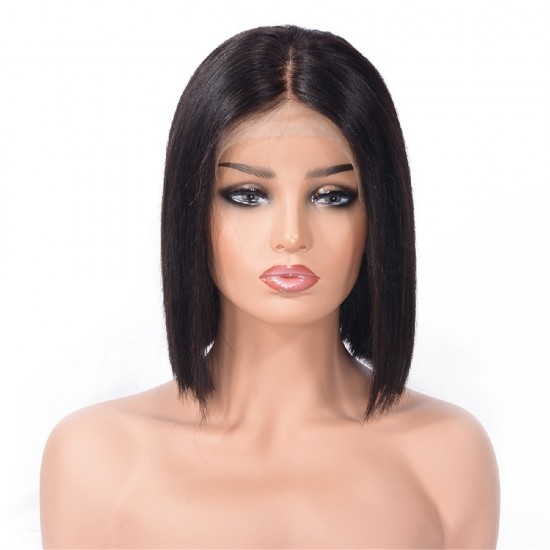 Merula Natural Straight middle T part lace Virgin human Hair wig transparent lace New product 13x4x1