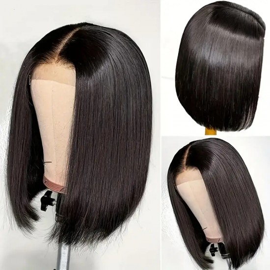 Merula Bob wig 4*4 13*4 Frontal Lace Closure Human Hair Wigs  Bone Straight Glue-less Virgin Human Hair Cheap Wigs  Free Shipping