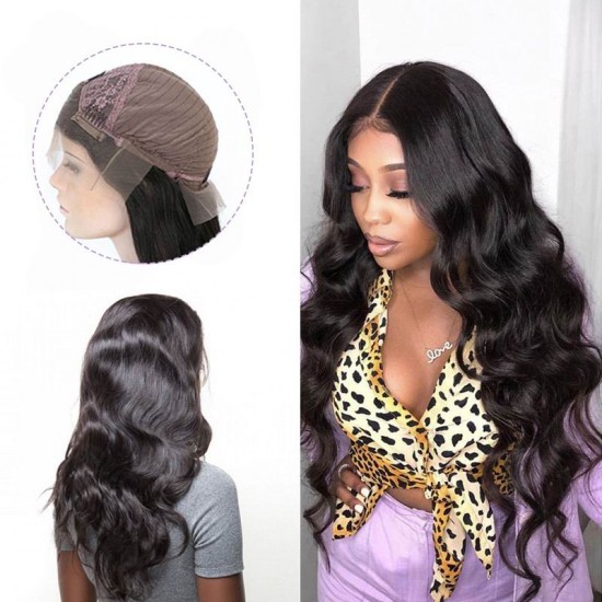 Merula Body Wave 13*4 Frontal HD Lace Closure Human Hair Wigs 12-30 inches Newly Made Swiss Lace Closure Natural Color 100% Virgin Human Hair Free Shipping