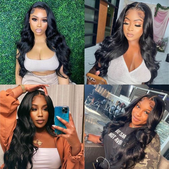 Merula Body Wave 13*6 Frontal HD Lace Closure Human Hair Wigs 12-30 inches Newly Made Swiss Lace Closure Natural Color 100% Virgin Human Hair Free Shipping