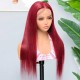 99j burgundy color long beautiful frontal wig 100% virgin human hairs no mixture no synthetic HD transparent lace 