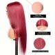 99j burgundy color long beautiful frontal wig 100% virgin human hairs no mixture no synthetic HD transparent lace 