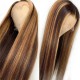 Highlights colors #4/27 Piano color Virgin human hair lace frontal wig 13x4 HD transparent lace beautiful silky texture 