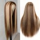 Highlights colors #4/27 Piano color Virgin human hair lace frontal wig 13x4 HD transparent lace beautiful silky texture 