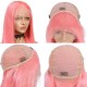 Dreamy Pink Color Lace front wig Sparking Virgin human hair hot pink style straight wavy curly textures HD invisilable colour