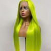 Green color human hair lace front wig Glueless HD natural hairline dyed hairs Silky sleek texture Merula Virgin hair