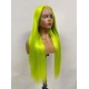 Green color human hair lace front wig Glueless HD natural hairline dyed hairs Silky sleek texture Merula Virgin hair