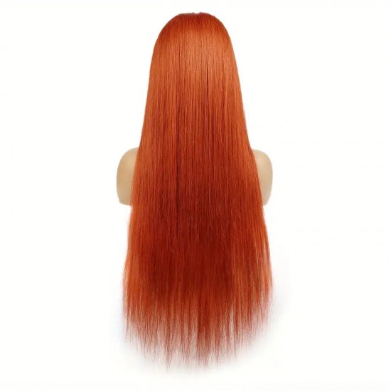 Ginger orange Virgin human hair lace frontal wig amazing colored wigs by Merula HD medium brown lace Vip service