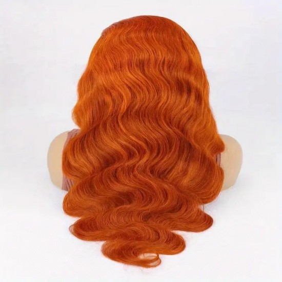 Ginger orange Virgin human hair lace frontal wig amazing colored wigs by Merula HD medium brown lace Vip service