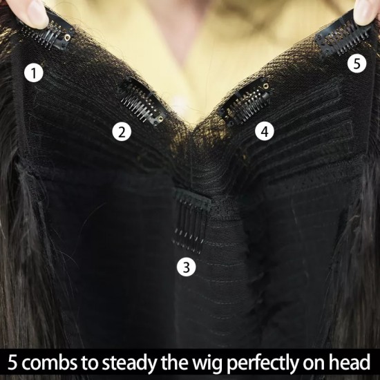 Merula Deep Wave V Part Wigs 100% Human Hair Remy Virgin Hair Wigs For Women Glueless Wigs 200% Density Cheap Wig