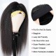 Merula Virgin Hair Kinky straight soft silky headband wig weave wigs can be dyed with adjustable straps combs