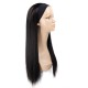 Merula Virgin human Hair Glueless headband wig machine weave wig with combs inside silky straight human hairs heavy looking 